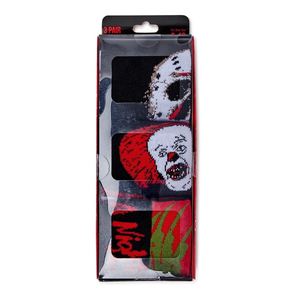 Men's 3 Pack Character Crew Socks, BNIB - Horror! Freddy, Jason & Pennywise